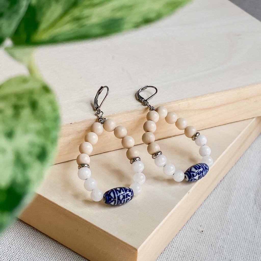 Boucles d'oreilles bohèmes pendantes en pierres naturelles | NAXOS