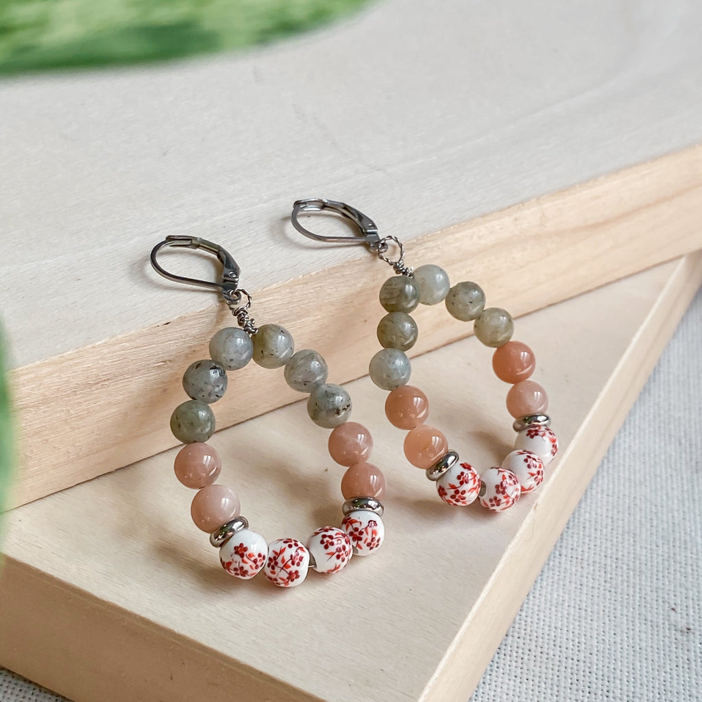 Boucles d'oreilles bohèmes en pierres naturelles | CORSAIRE