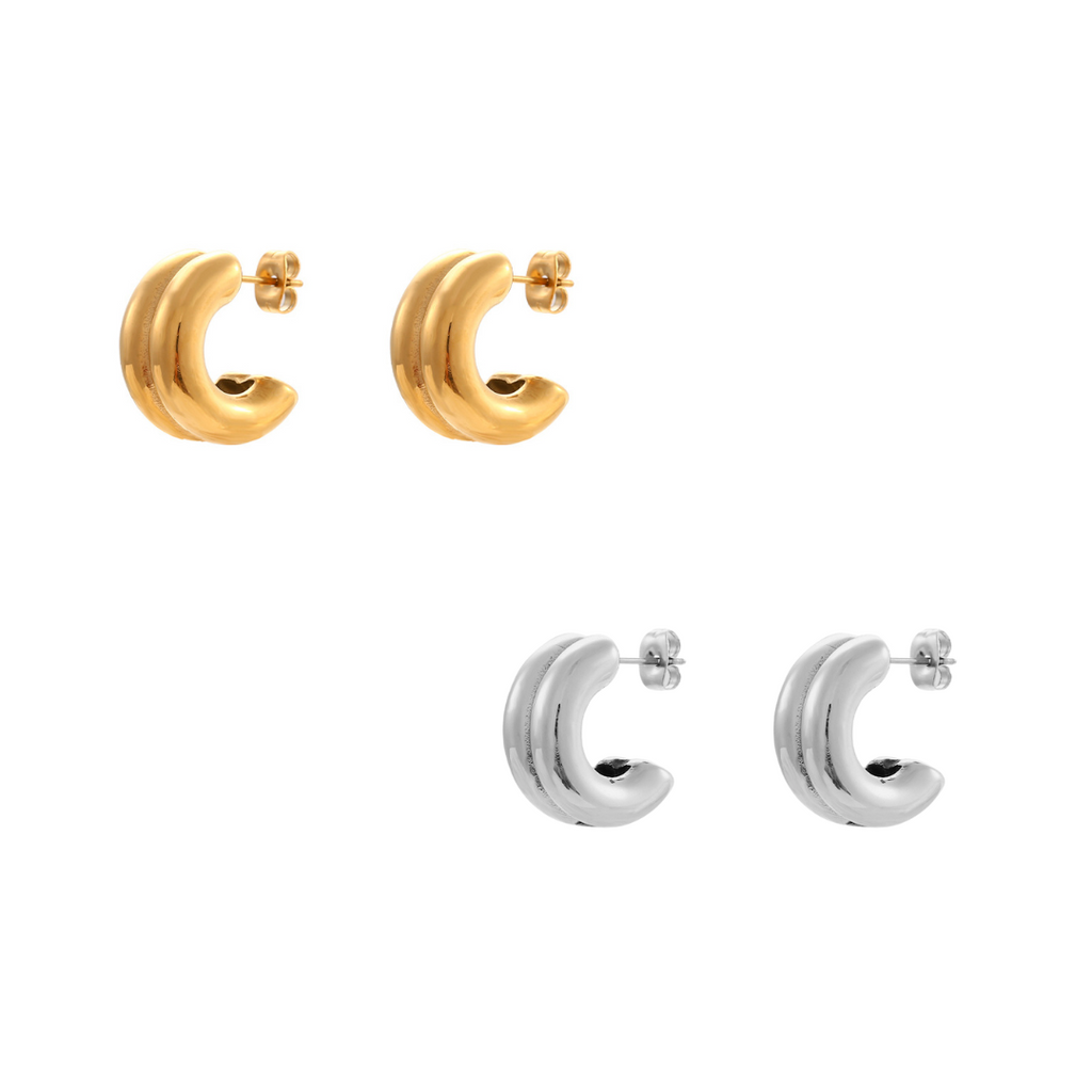 Boucles d'oreilles doubles créoles