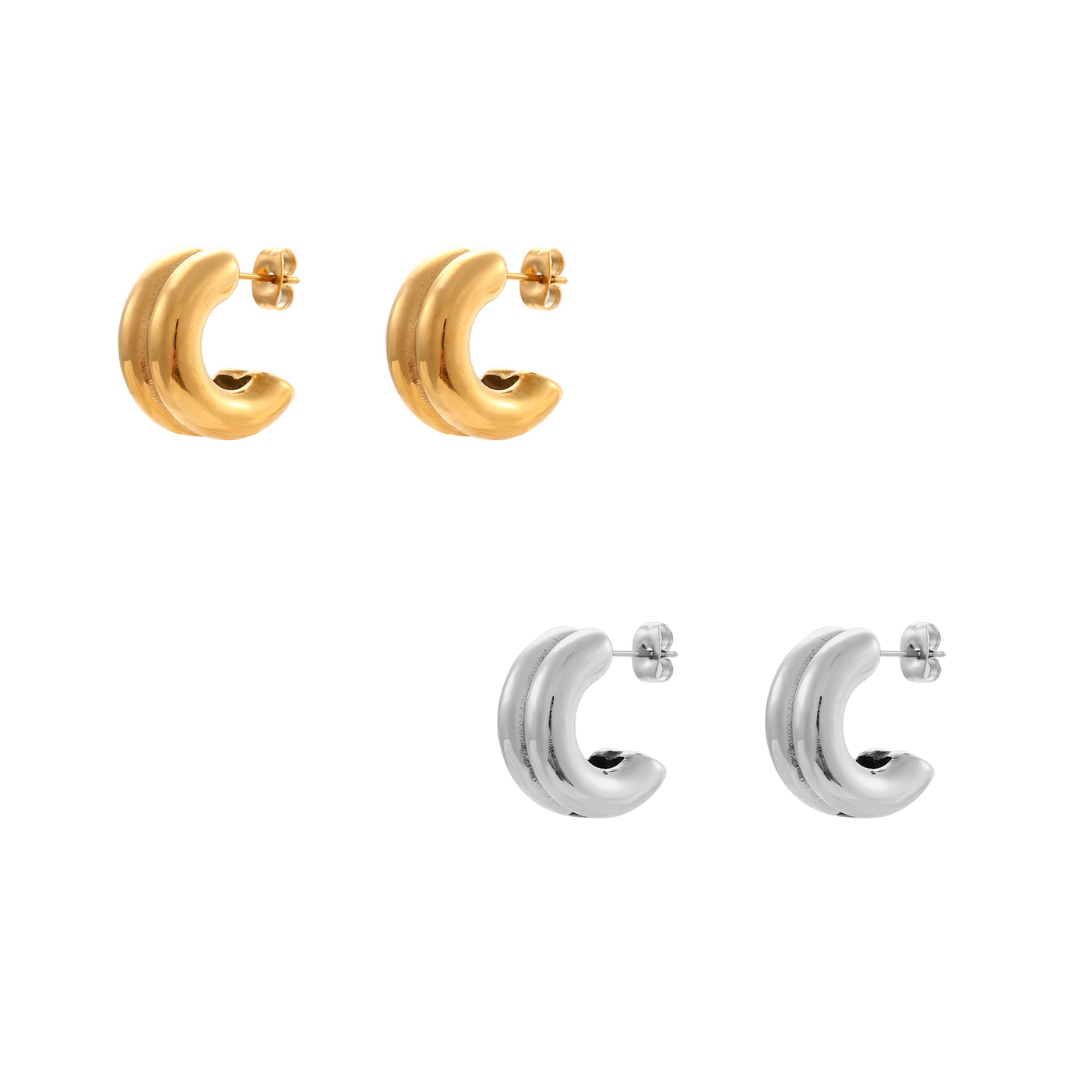 Boucles d'oreilles doubles créoles