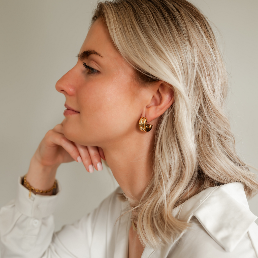 Boucles d'oreilles doubles créoles