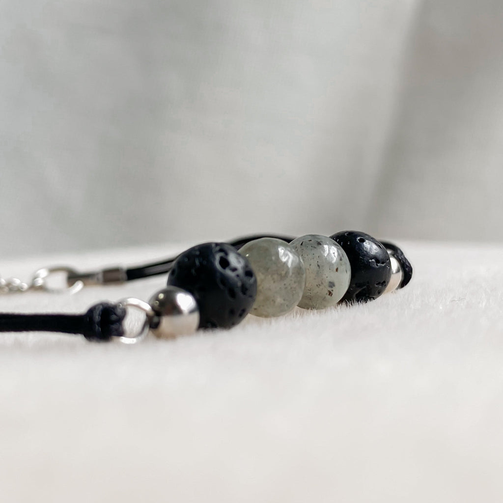 Bracelet minimaliste homme en pierre de lave | DOUX SOUVENIR