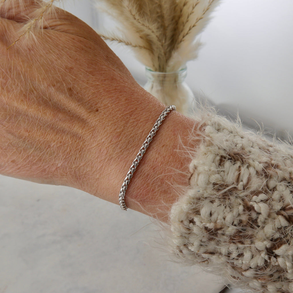 Sterling Silver Wheat Bracelet