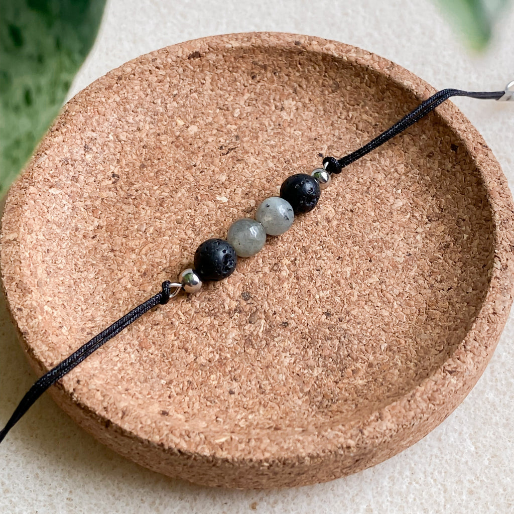 Bracelet minimaliste homme en pierre de lave | DOUX SOUVENIR