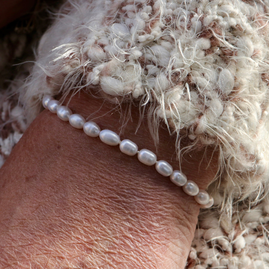 Rice Pearl and Sterling Silver Bracelet