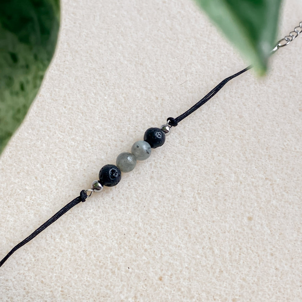 Bracelet minimaliste homme en pierre de lave | DOUX SOUVENIR