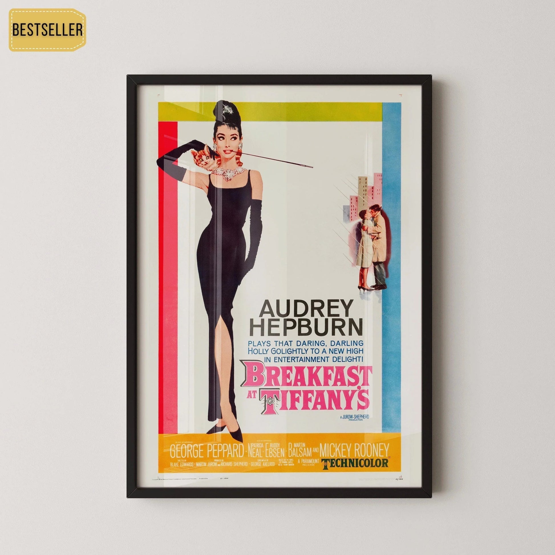 Affiche du film « Breakfast at Tiffany's » : Impression d'art giclée, encadrée ou non