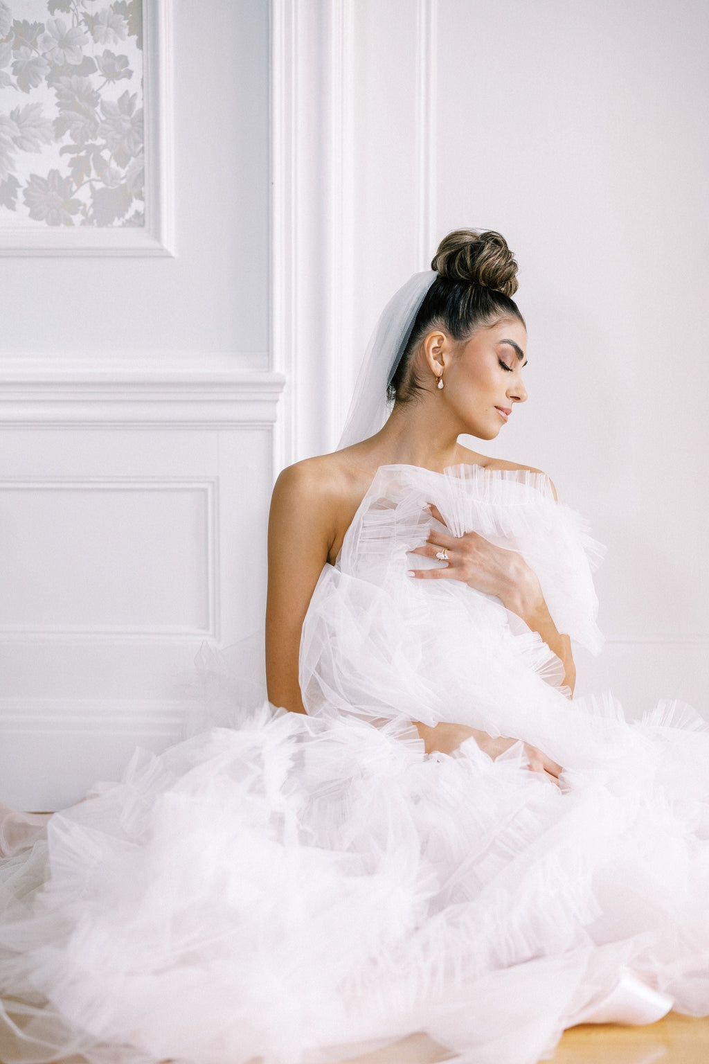 SARA Crystal Pear Drop Earrings