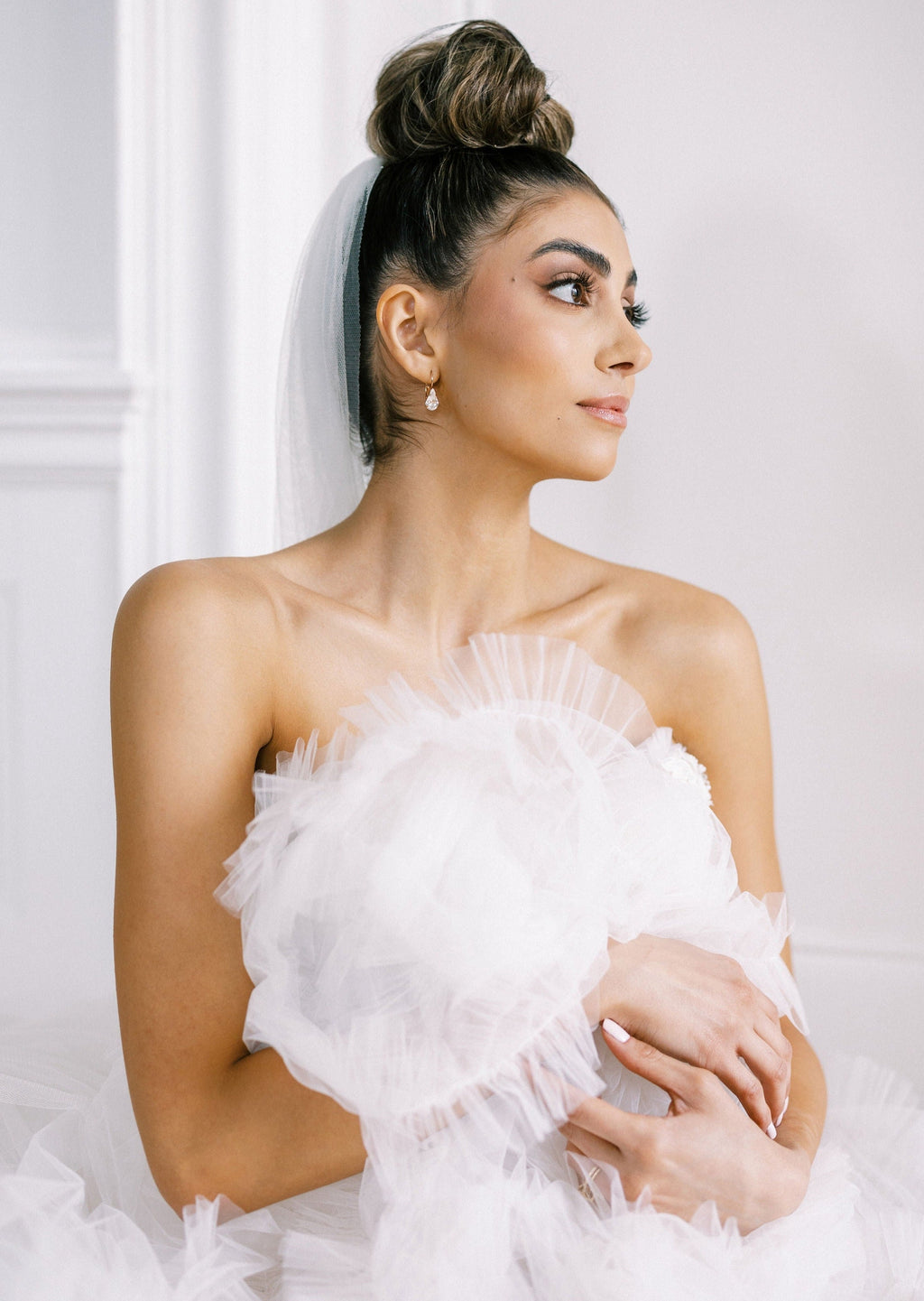 SARA Crystal Pear Drop Earrings