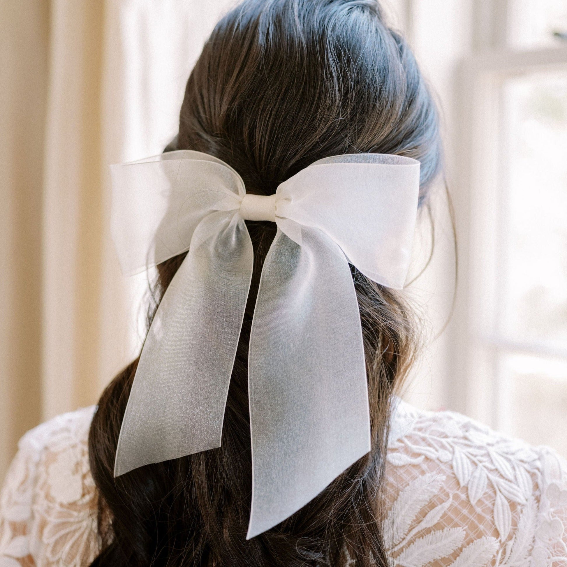 Nœud de cheveux de mariée en organza GEORGINA