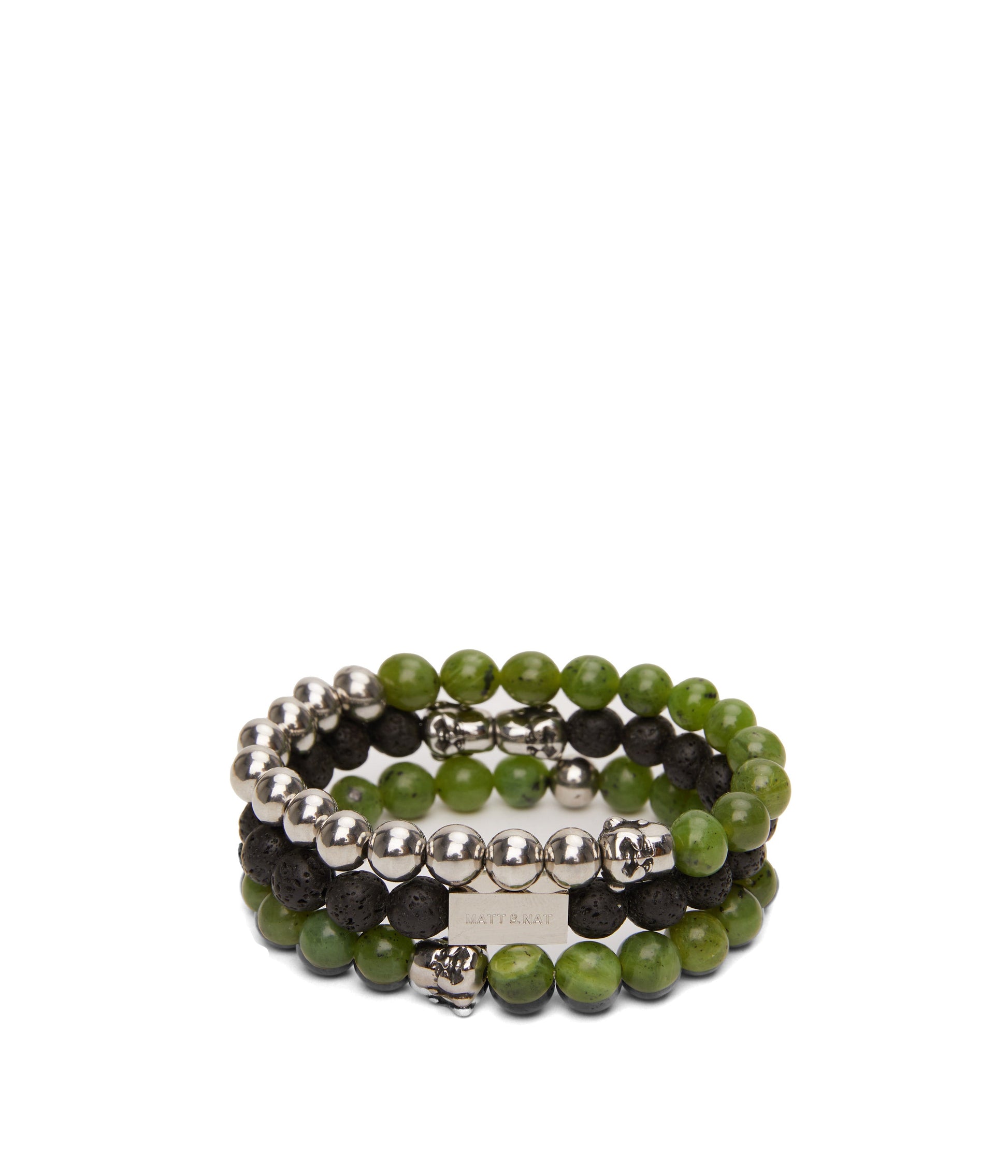 Bracelet LAUGHING en perles et breloques vertes
