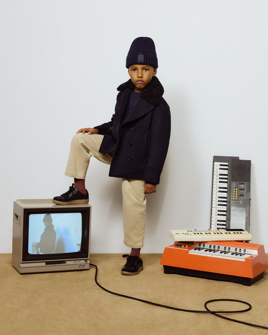 Caban en laine CAMDEN avec col en peau lainée pour enfants (8-14 ans)