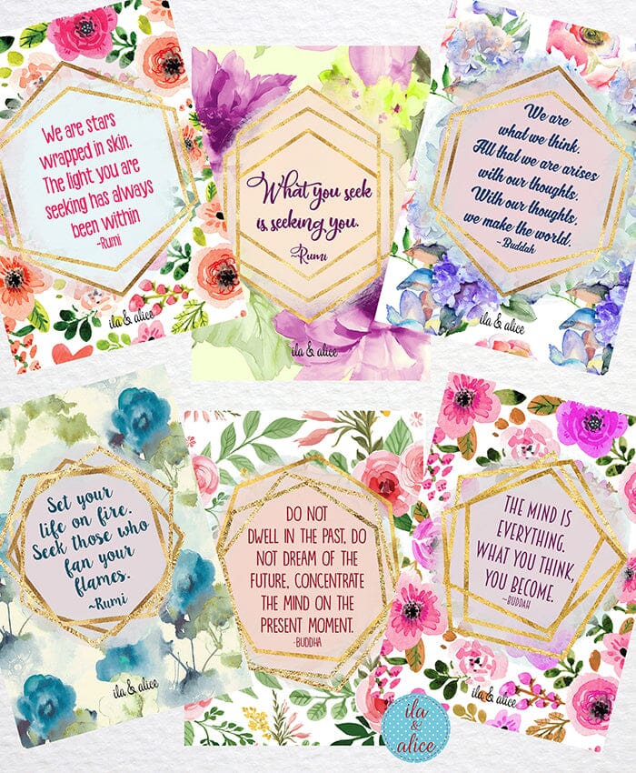 Rumi & Buddha Quote Postcards