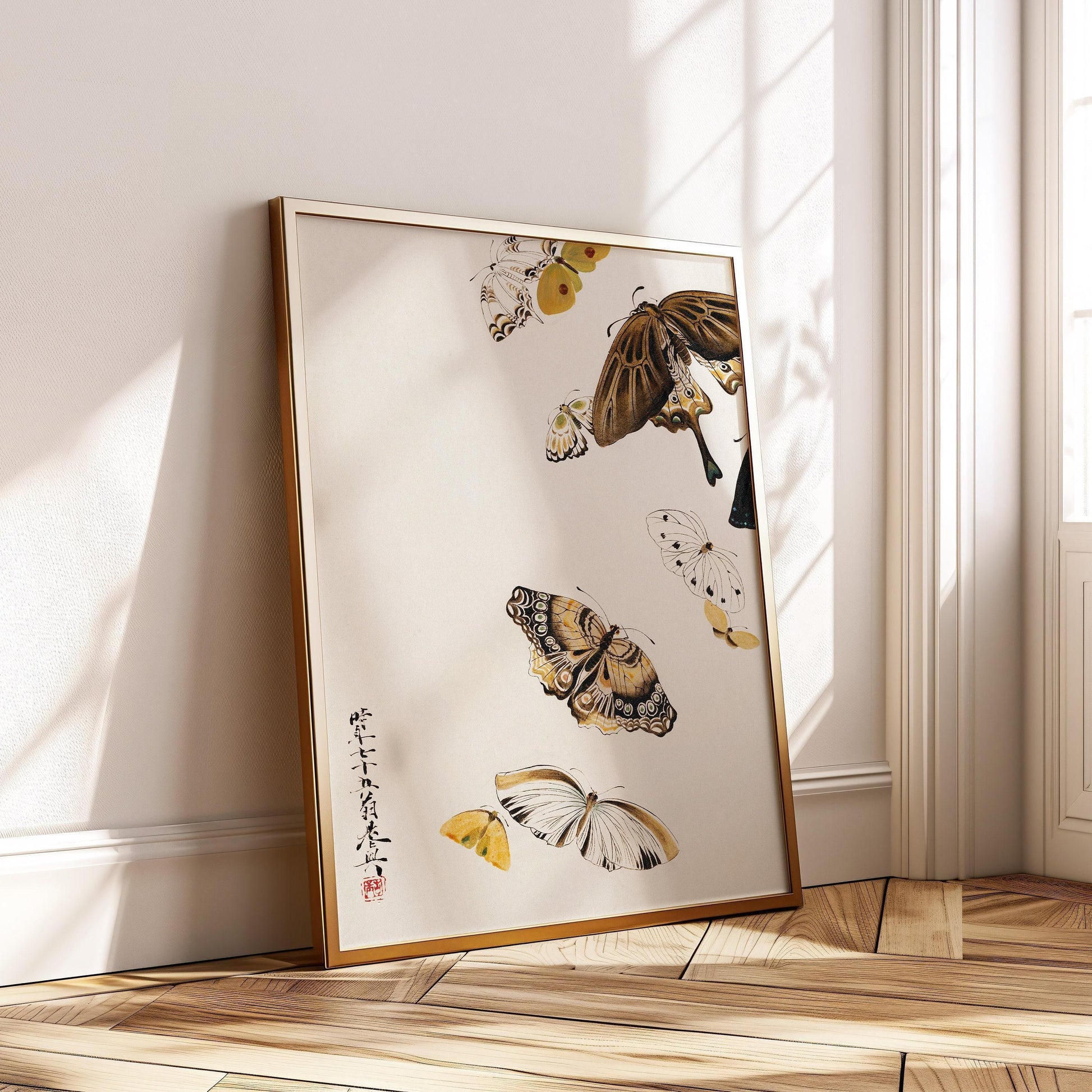 Butterfly Giclee Print: Vintage Japanese Woodblock Art