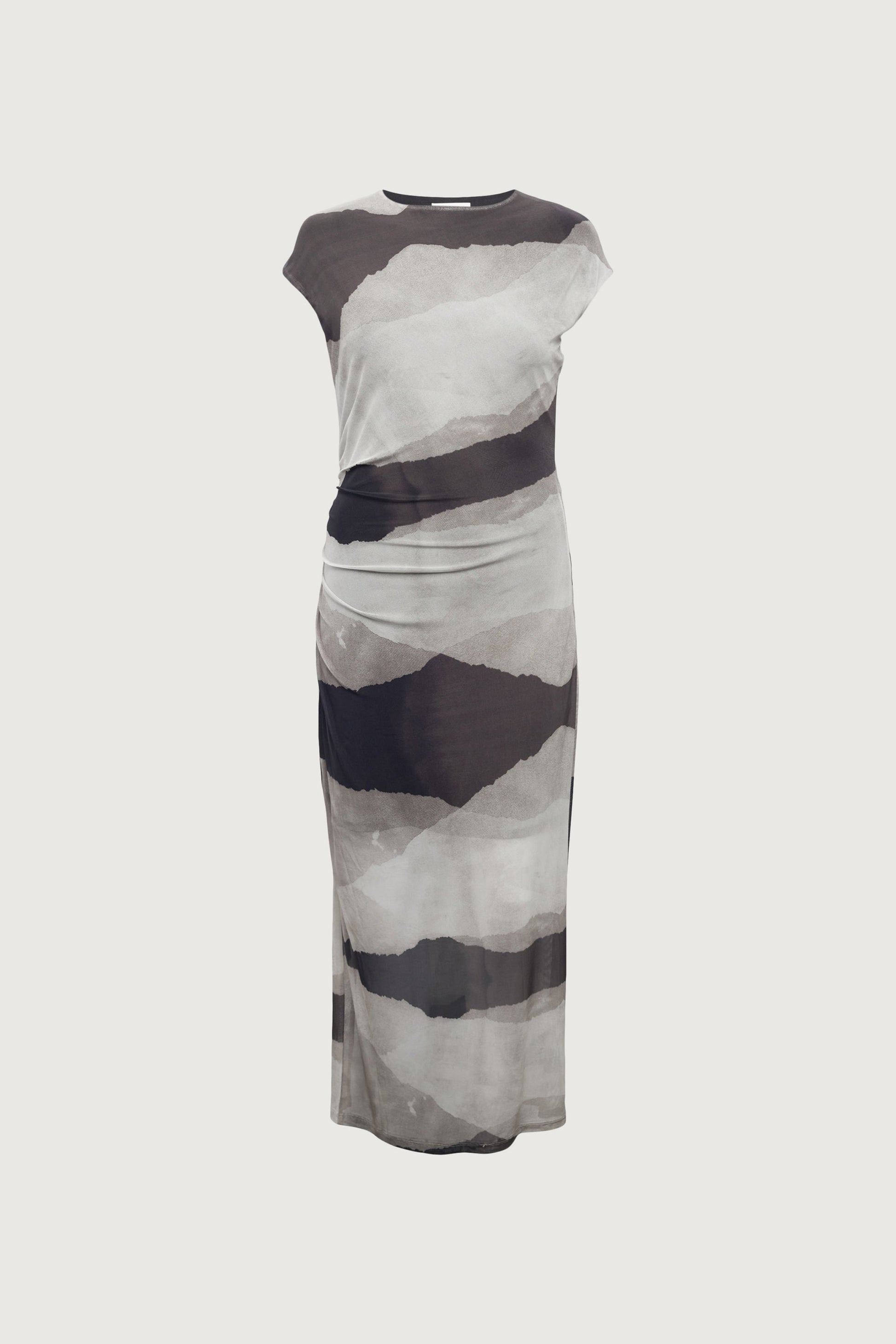 ROBE LONGUE EN MAILLE À MOTIFS SANS MANCHES