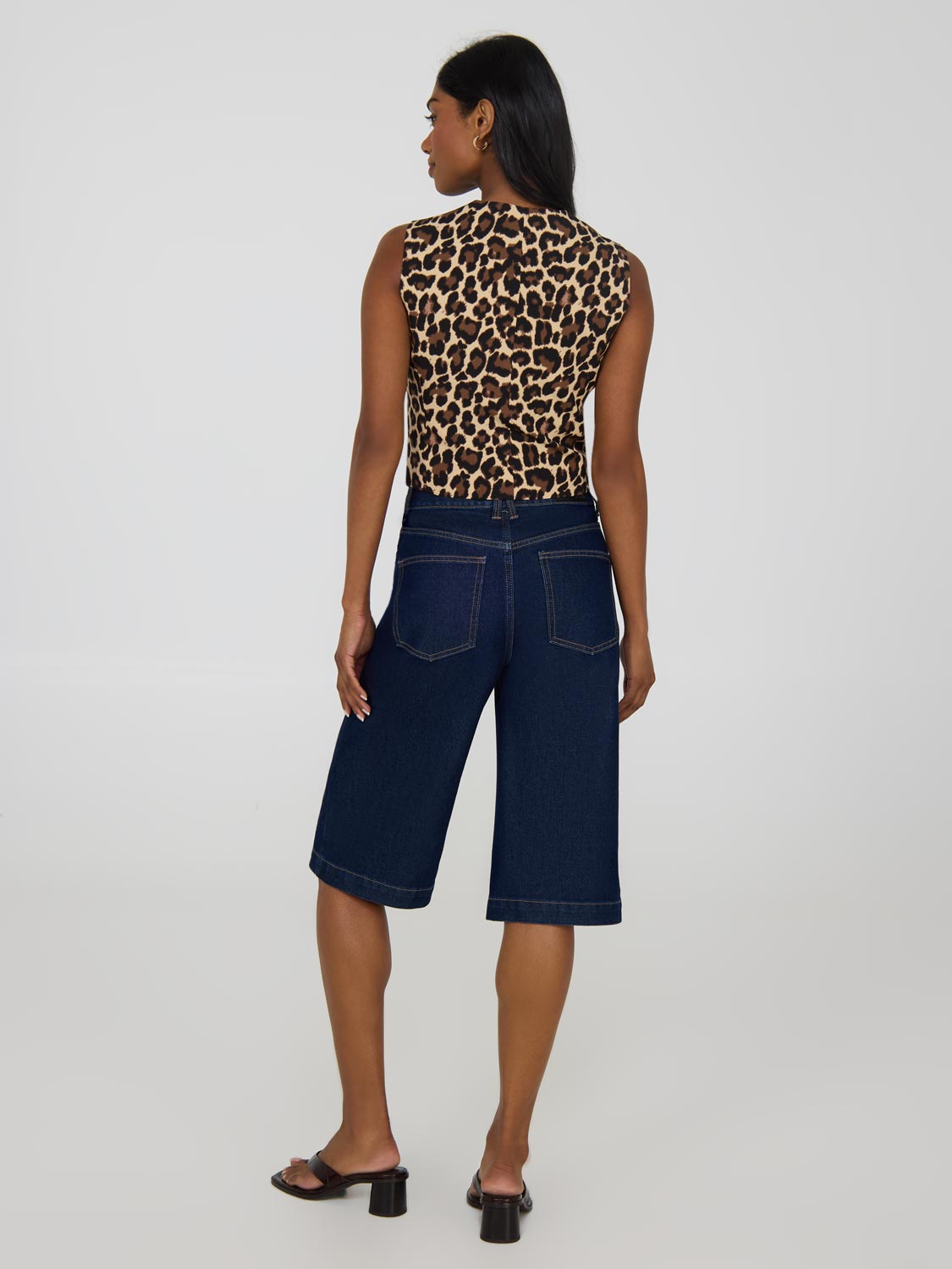 3-Button Animal Print Vest