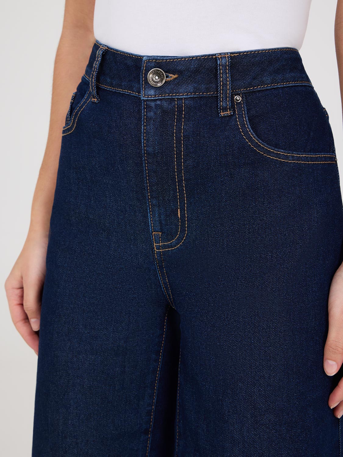 Bermuda en jean à jambes larges