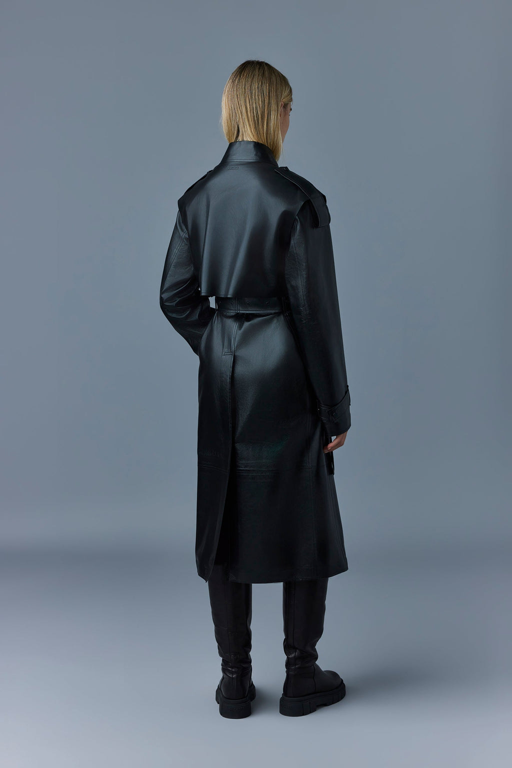 ADRIANA Calfskin trench coat with belt