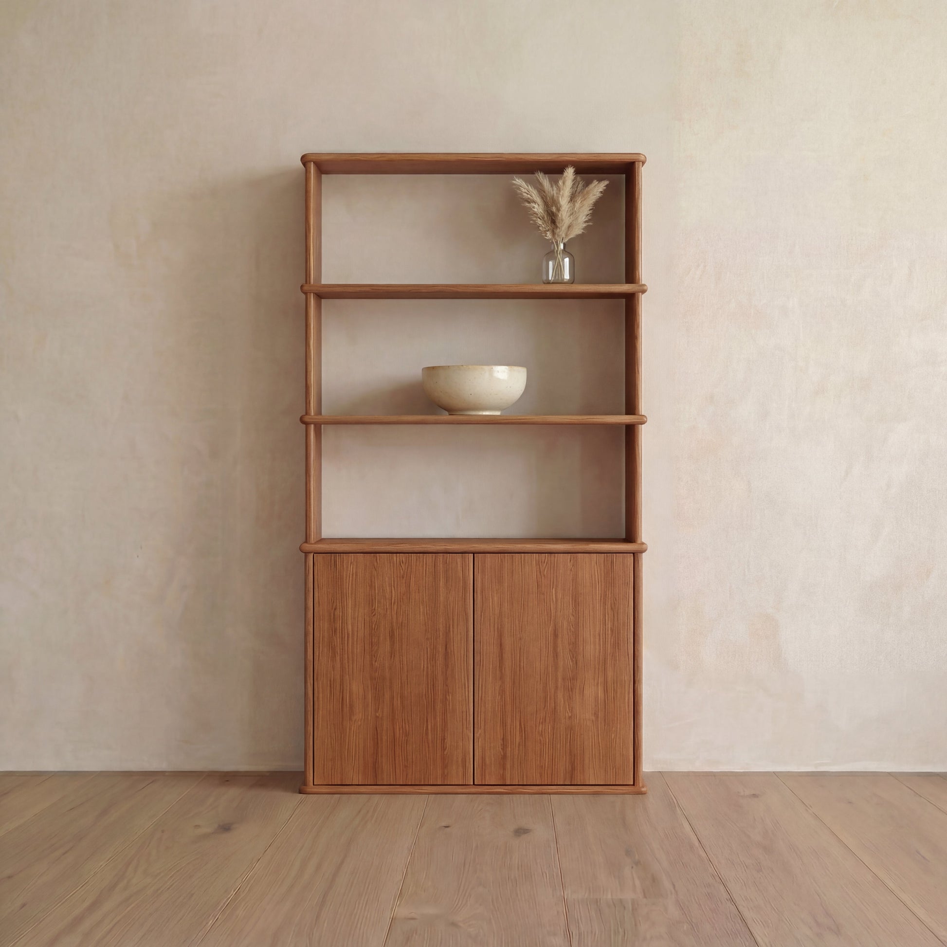 Cabinet bookshelf in red oak