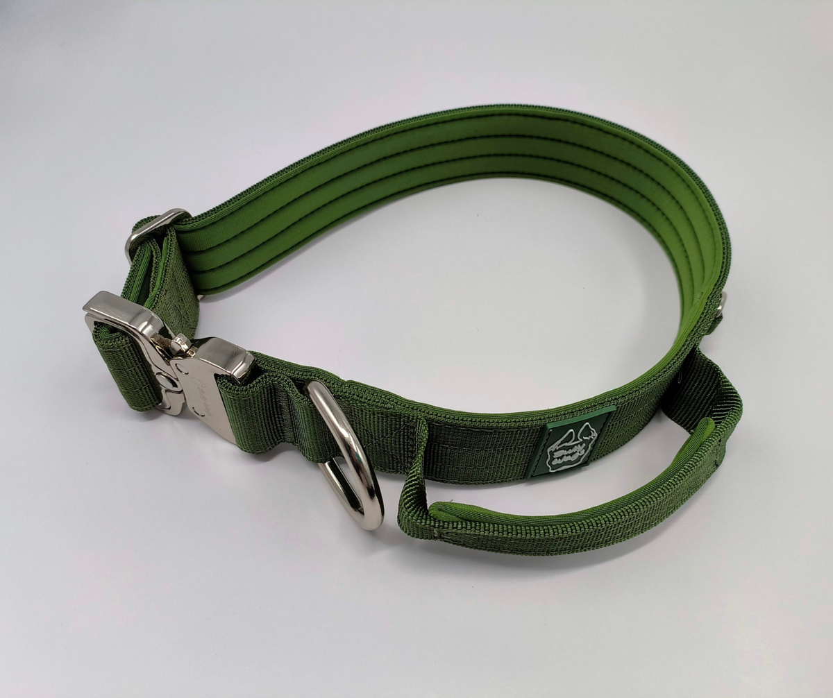 Collier tactique 1,5" avec poignée - Vert cactus