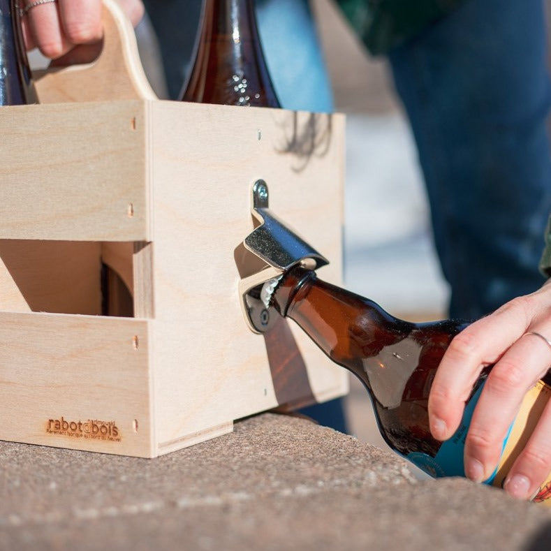 6-Pack - Wooden Crate for Bottles and Cans