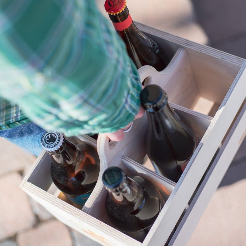 6-Pack - Wooden Crate for Bottles and Cans