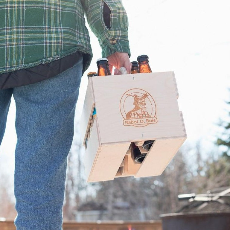 6-Pack - Wooden Crate for Bottles and Cans