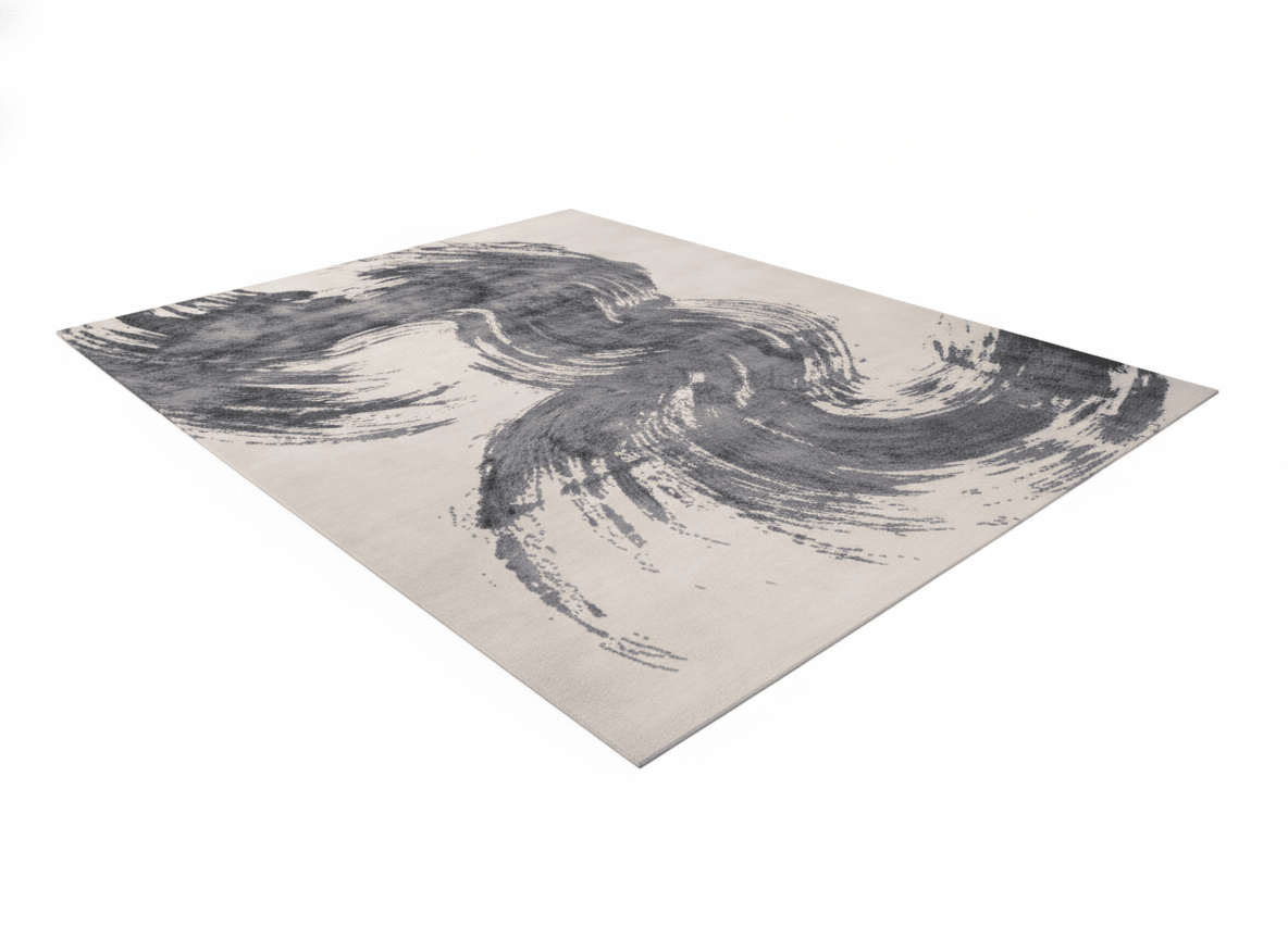 Calligraphy Brushstroke Modern Carpet