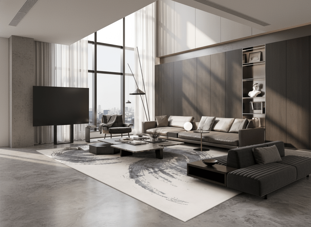 Calligraphy Brushstroke Modern Carpet