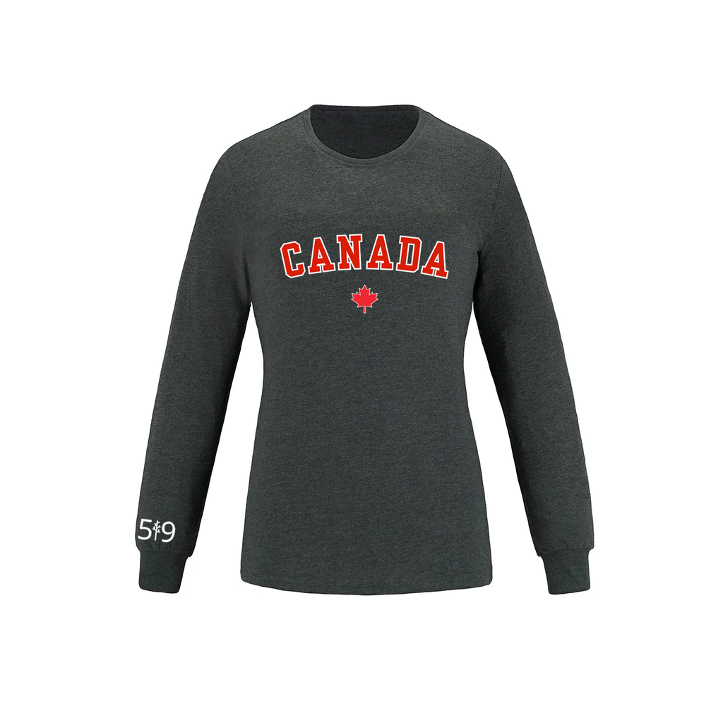 T-SHIRT À MANCHES LONGUES DE L'UNIVERSITÉ CANADA (FEMMES)