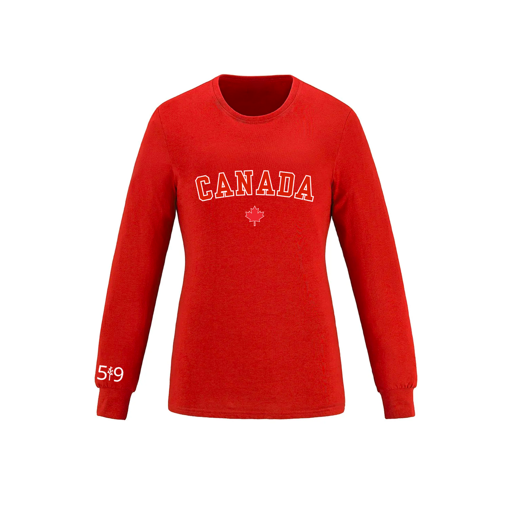 T-SHIRT À MANCHES LONGUES DE L'UNIVERSITÉ CANADA (FEMMES)