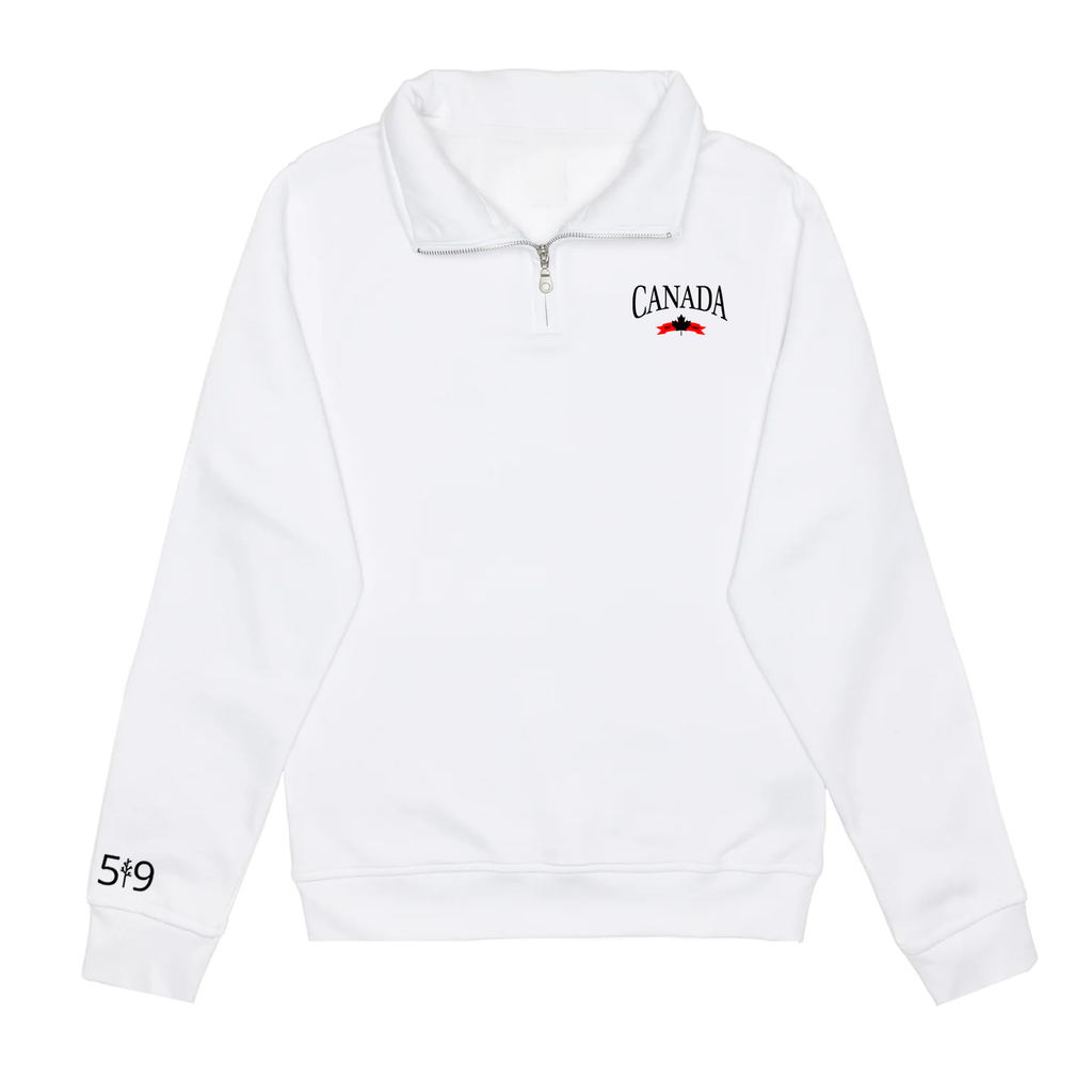 CANADA VARSITY BRODÉ 1/4 ZIP (UNISEXE)