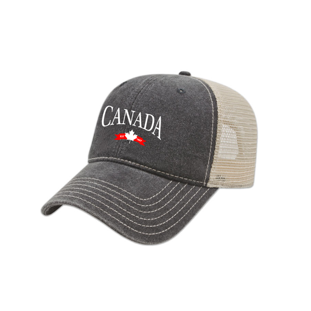 CASQUETTE DE CAMIONNEUR VINTAGE BRODÉE DE L'ÉQUIPE VARSITY DU CANADA