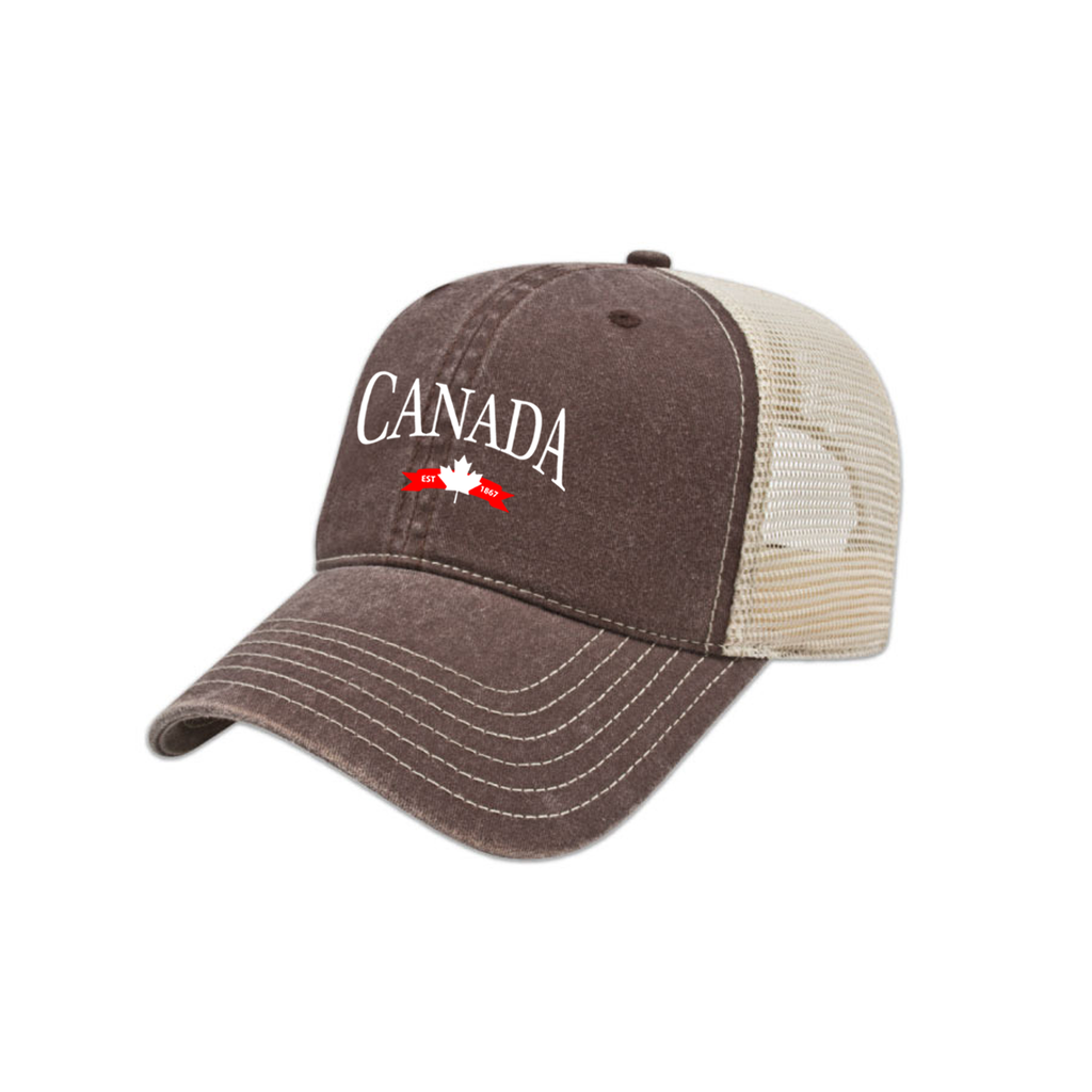 CASQUETTE DE CAMIONNEUR VINTAGE BRODÉE DE L'ÉQUIPE VARSITY DU CANADA