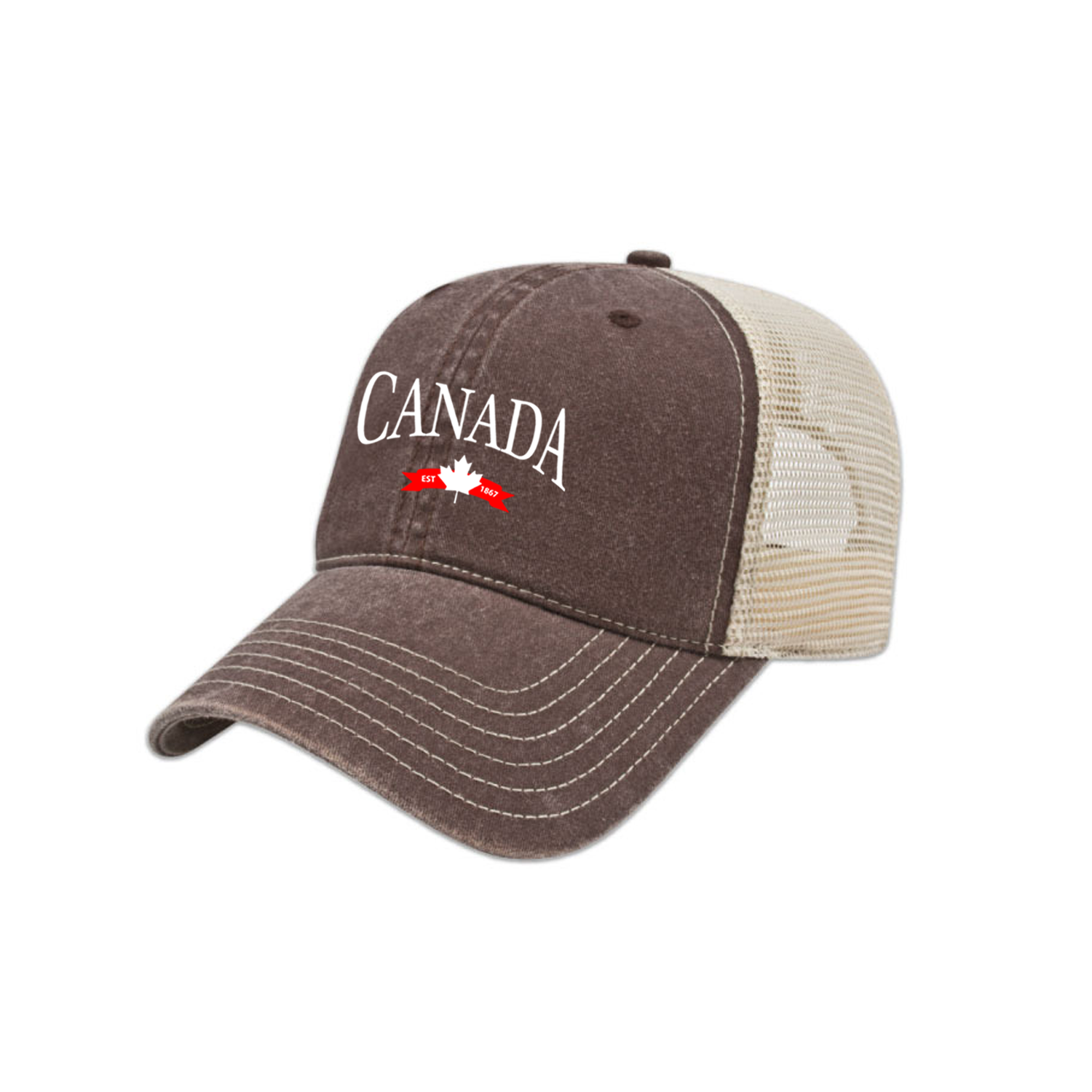 CASQUETTE DE CAMIONNEUR VINTAGE BRODÉE DE L'ÉQUIPE VARSITY DU CANADA
