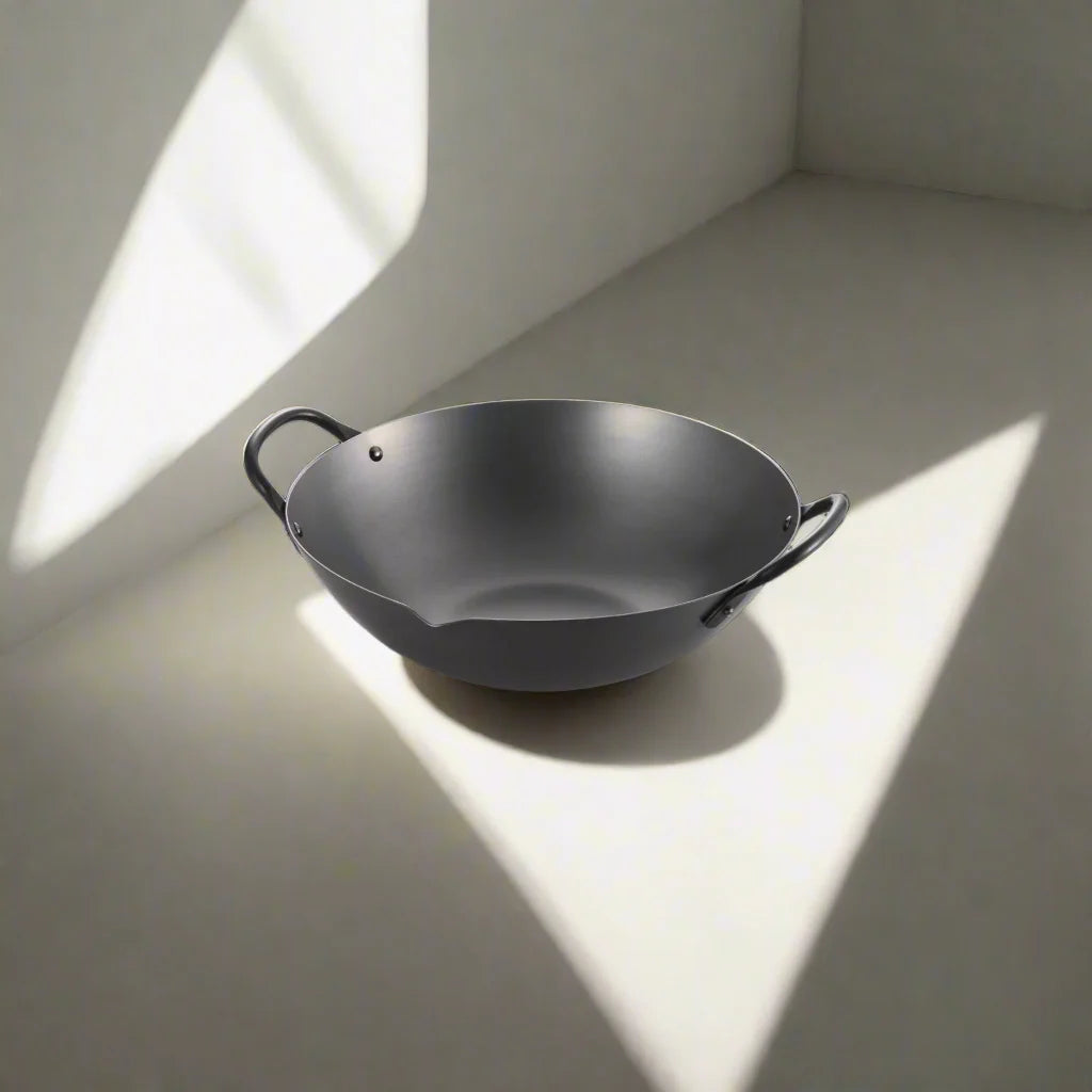 Wok Yoshikawa Cook-Pal Ren Series Guangdong 36 cm – Acier au carbone nitruré, fond rond