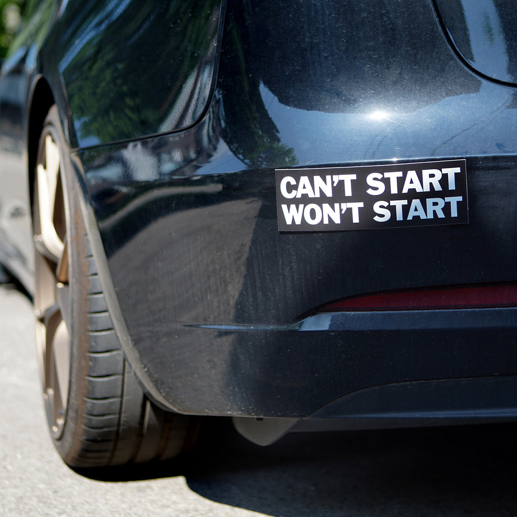 Autocollant pour pare-chocs « Impossible de démarrer »