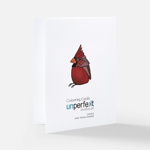 Colouring Greeting Card - Cardinal