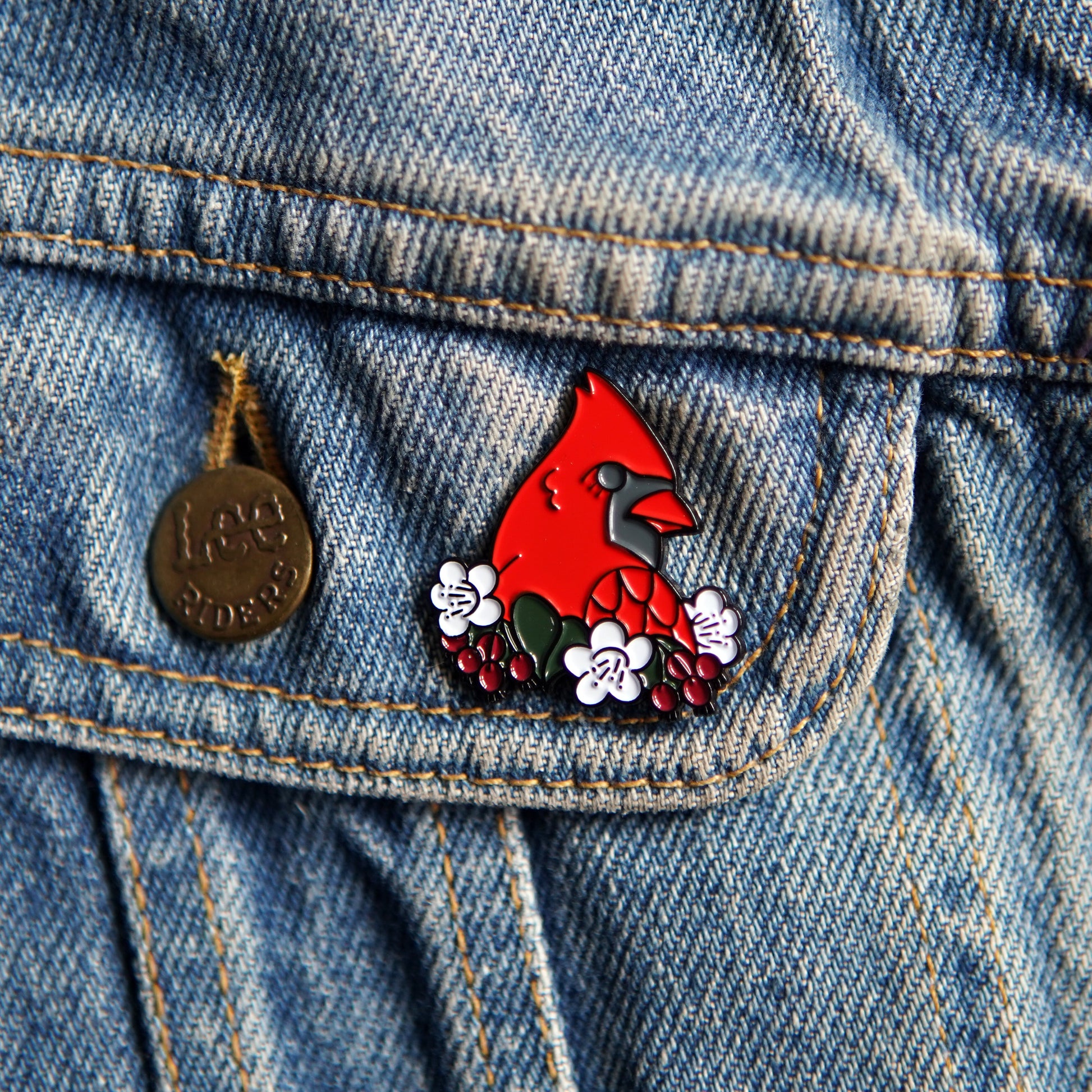 Cardinal Enamel Pin