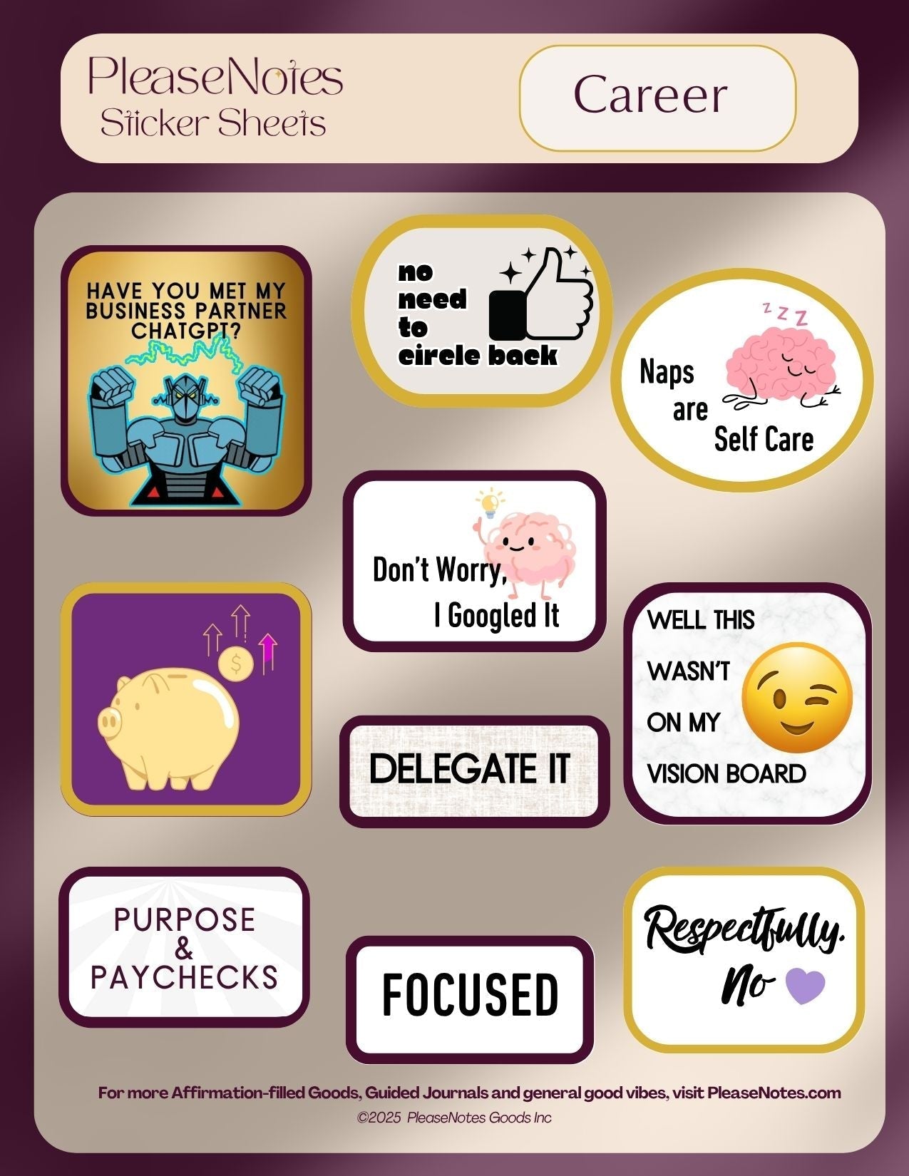 Career Themed Sticker Sheet