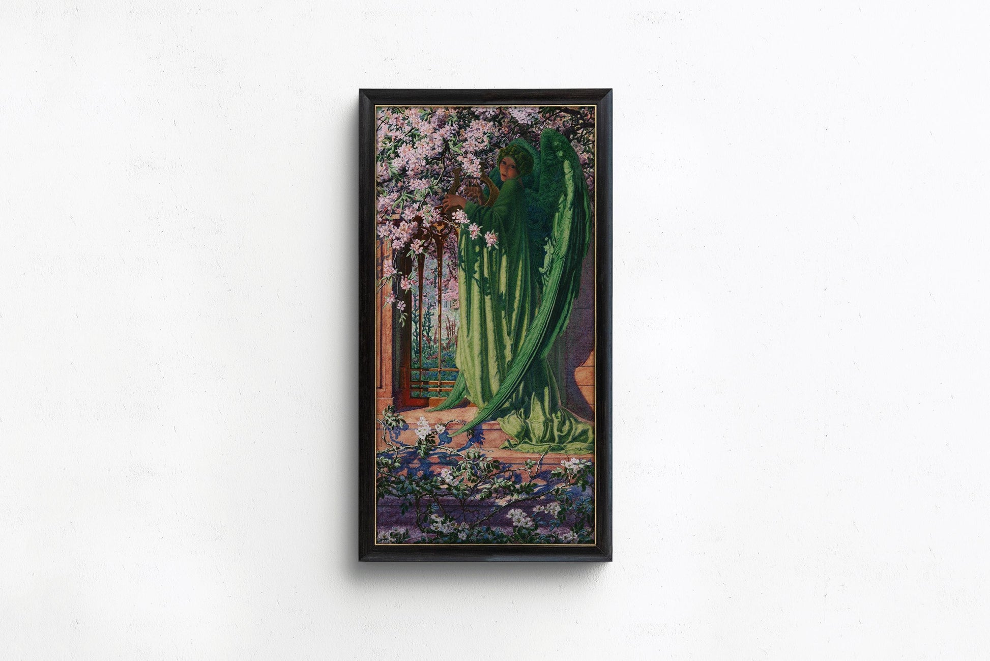 Estampe giclée « Ange vert » de Carlos Schwabe : œuvre symboliste, option encadrée