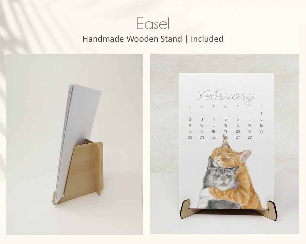 2026 Desk Calendar: Cat Watercolor Art