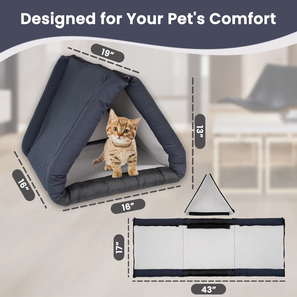 3-in-1 Pet Bed:  Cove, Tunnel & Mat, Great for Rabbits, Cats & Small Pets LUFTPETS