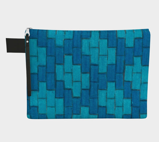 Zippered Cotton Canvas Carry all | Blue Bricks