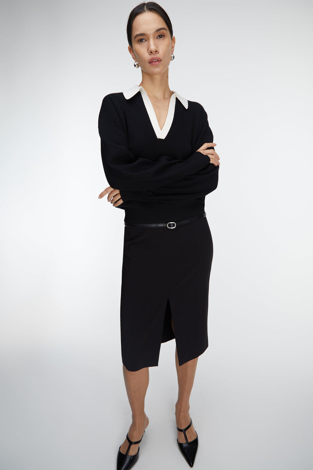 PULL À COL CONTRASTÉ