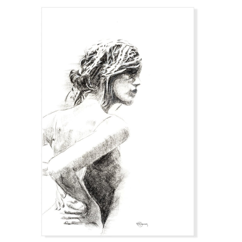 Charcoal Women Figure - Black and white art print