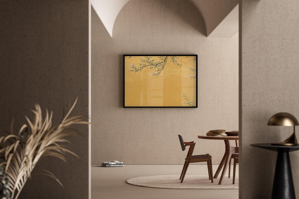 Estampe japonaise sur bois représentant des cerisiers en fleurs : reproduction giclée vintage de l’école Hasegawa