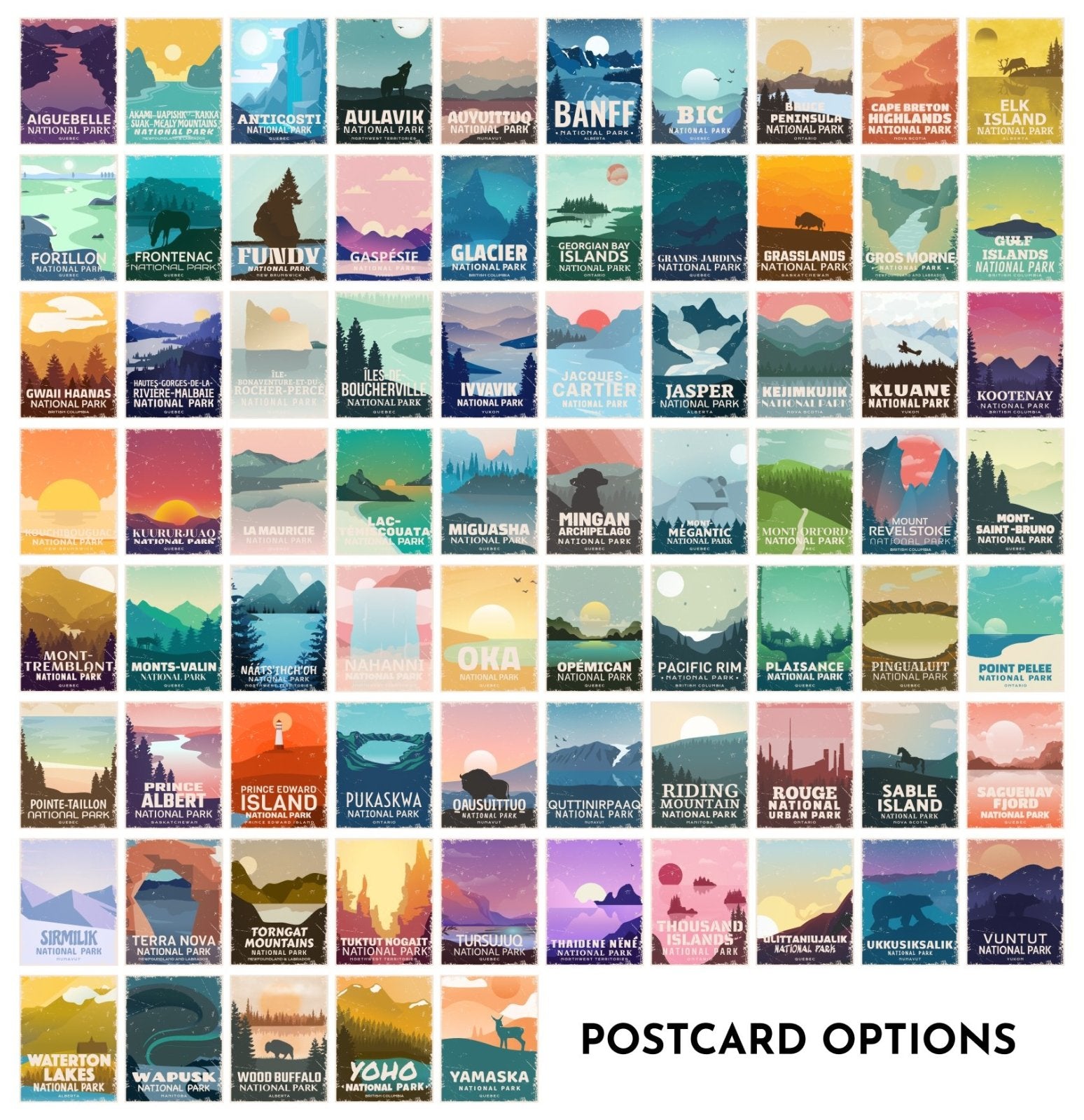 Cartes postales des parcs nationaux et provinciaux du Canada