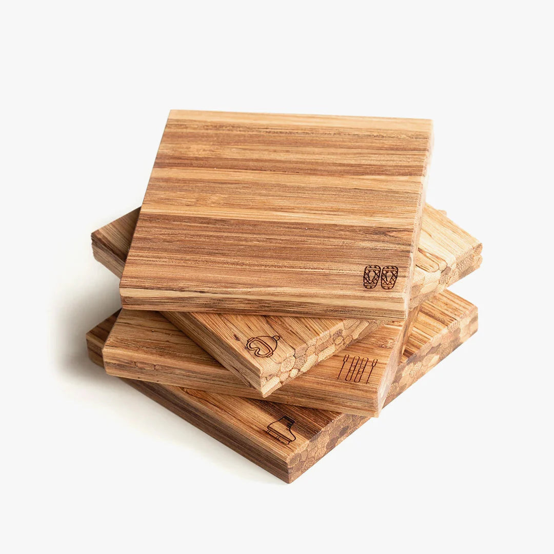 Ensemble de sous-verres - Activités hivernales x 4