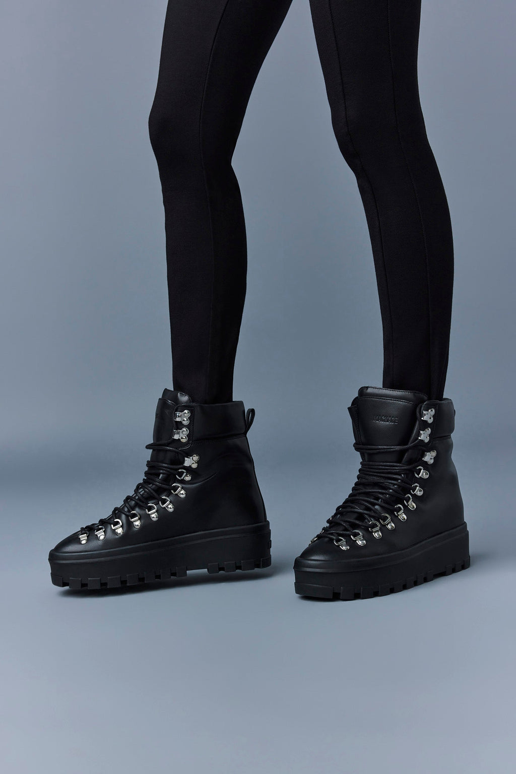 BAIN-W Leather mid-calf lace-up boots